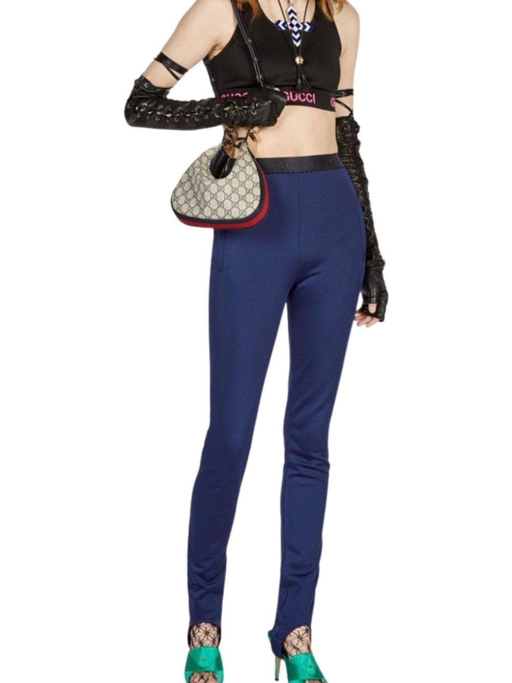 Gucci NWT Navy Blue Stirrup Pants 42